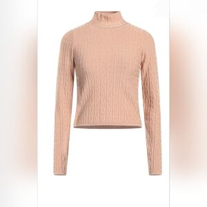 Marciano by Guess Cropped Logo Knit Turtleneck Dusty Rose